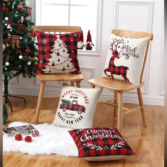 Other - 4 piece Christmas holiday pillow covers